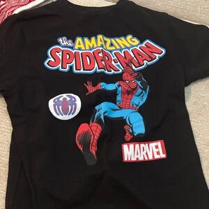 Marvel Amazing Spider-Man Black Tee with Red and Blue Graphic